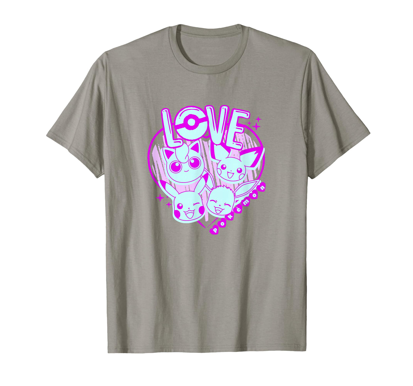 Pokémon Valentine's Day Neon Pink Pocket Monster Sketch T-Shirt