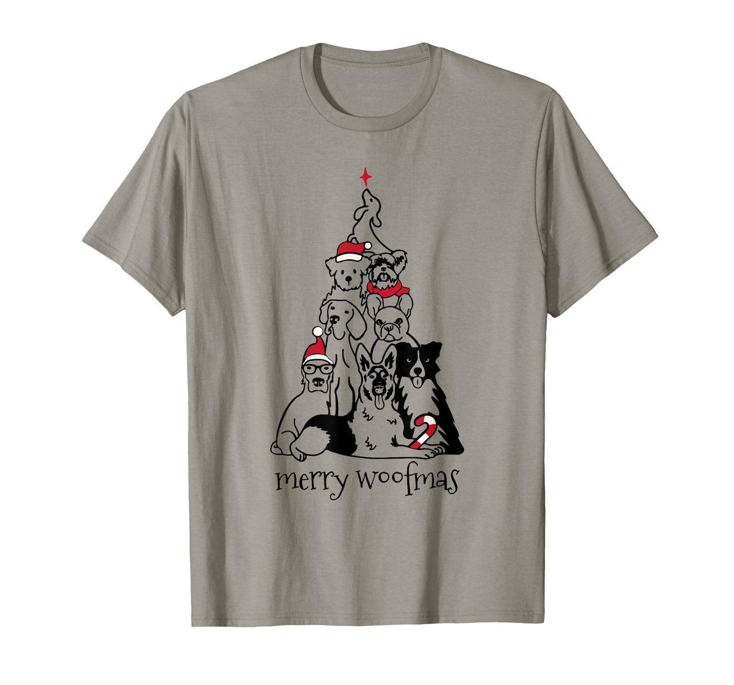 Merry Woofmas Dog Christmas Tree T-Shirt