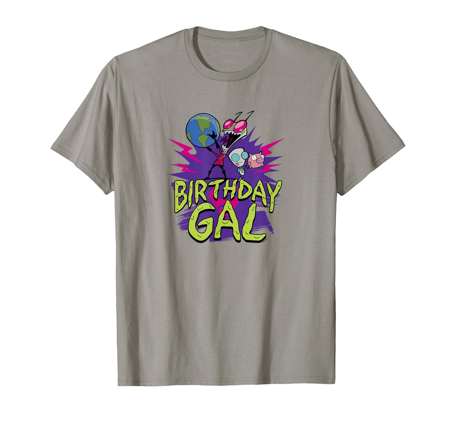 Invader Zim Birthday Gal Zim & Gir Dominating the World Logo T-Shirt