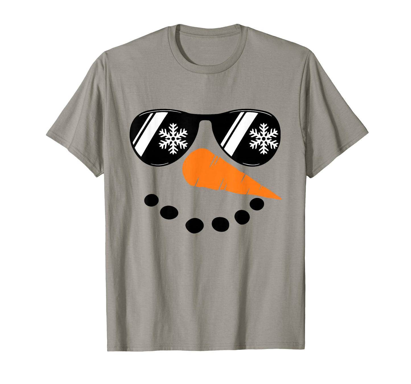 Cool Snowman Face Glasses Christmas Xmas Costume Boy Men T-Shirt