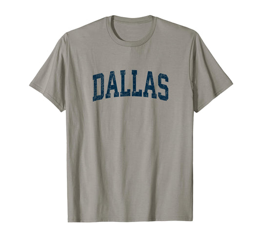 Dallas Texas TX Vintage Athletic Sports Navy Design T-Shirt