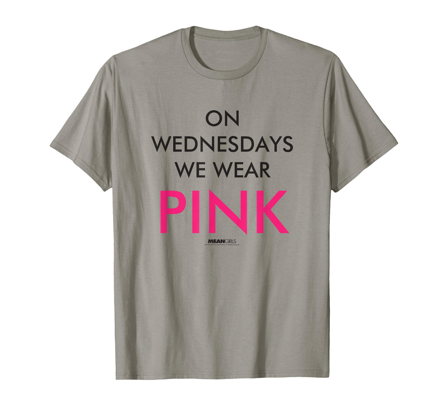 Mean Girls Wednesdays We Wear Pink Text Y2K Movie T-Shirt