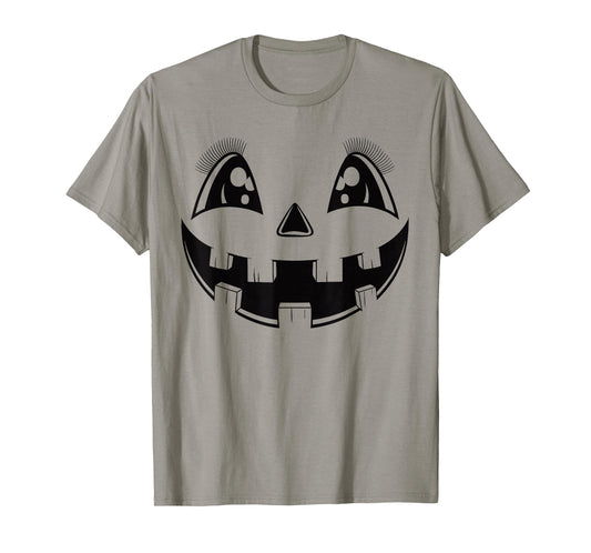 Jack O Lantern Face Pumpkin Eyelashes Hallowen Costume Funny T-Shirt