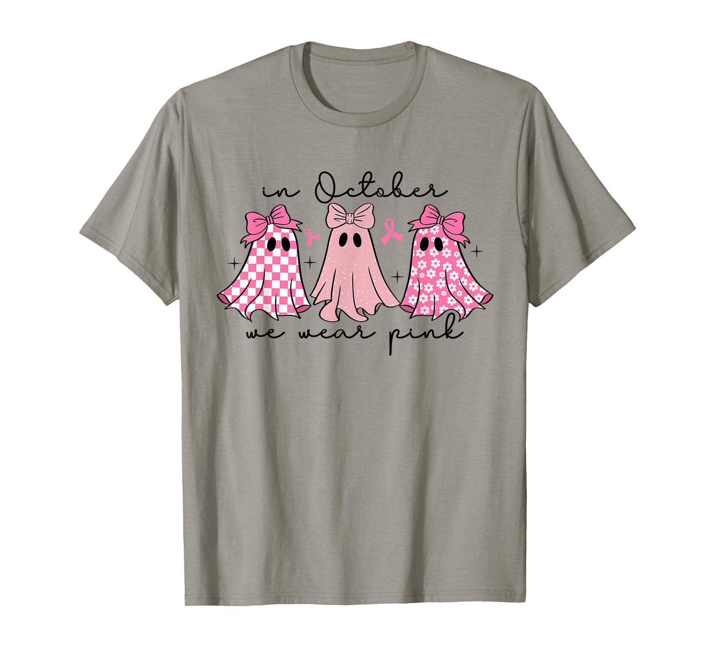 in October We Wear Pink Cute Ghost Women's Kids T-Shirt