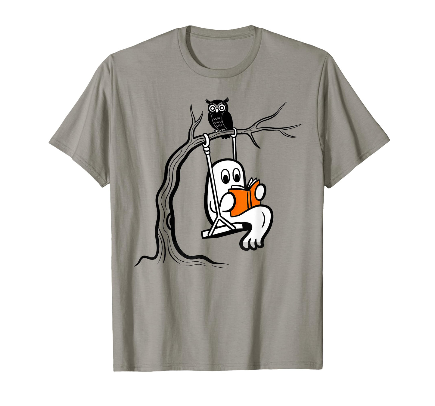 Halloween Ghost Swing Reading T-Shirt