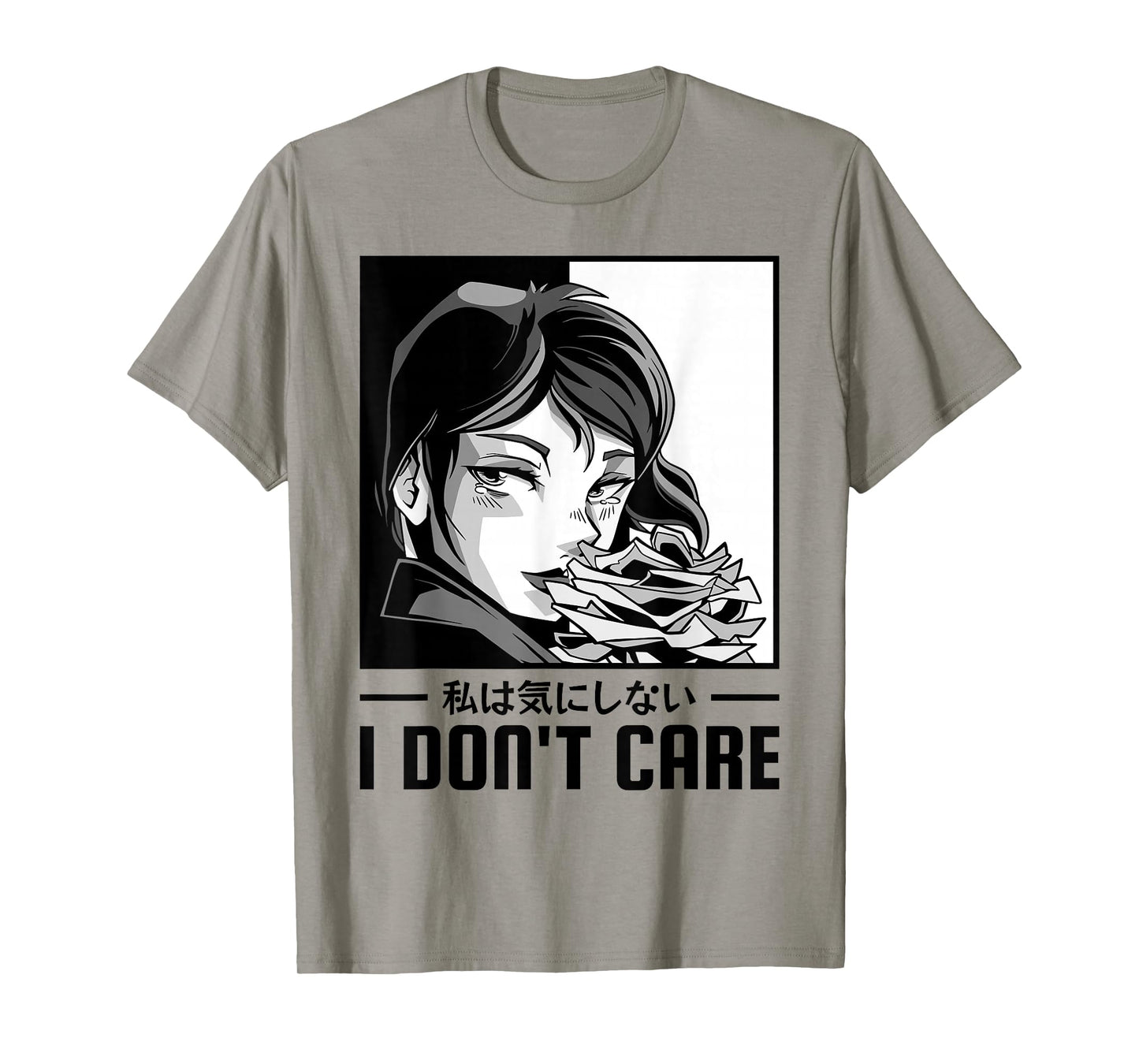 I Don't Care Anime Girl, Aesthetic Soft Grunge T-Shirt