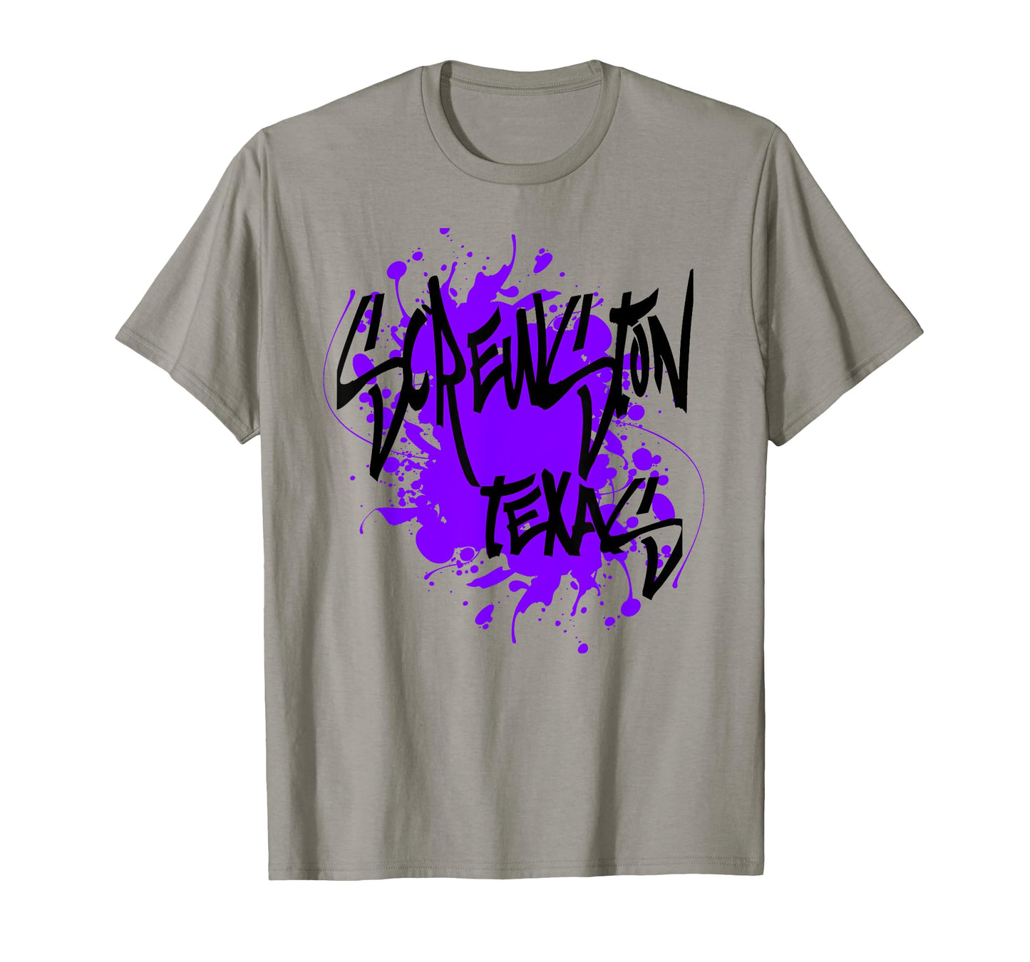 Screwston Texas Houston Design with Purple Paint Splatter T-Shirt