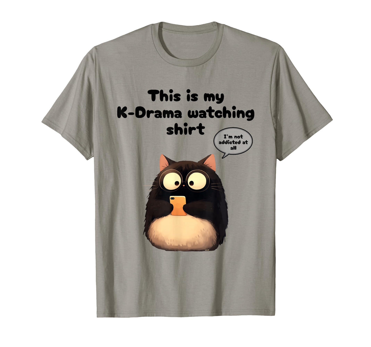 Kpop Gifts Co. Unisex-Adults, Teen Rabbit Kdrama Watching Cat Merch Korean Drama Merchandise T-Shirt