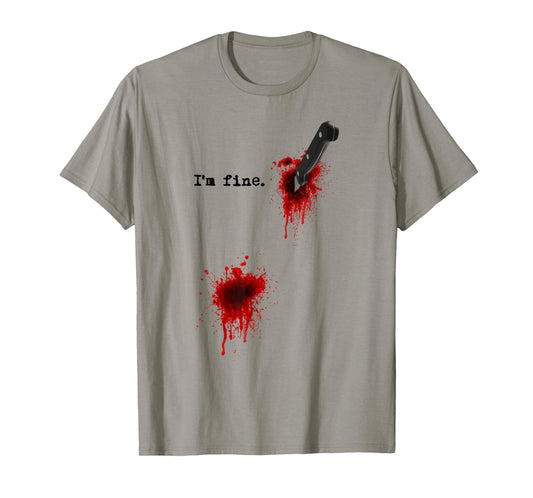 I'm Fine Graphic Sarcastic Movie Humor Zombie Halloween T-Shirt Small