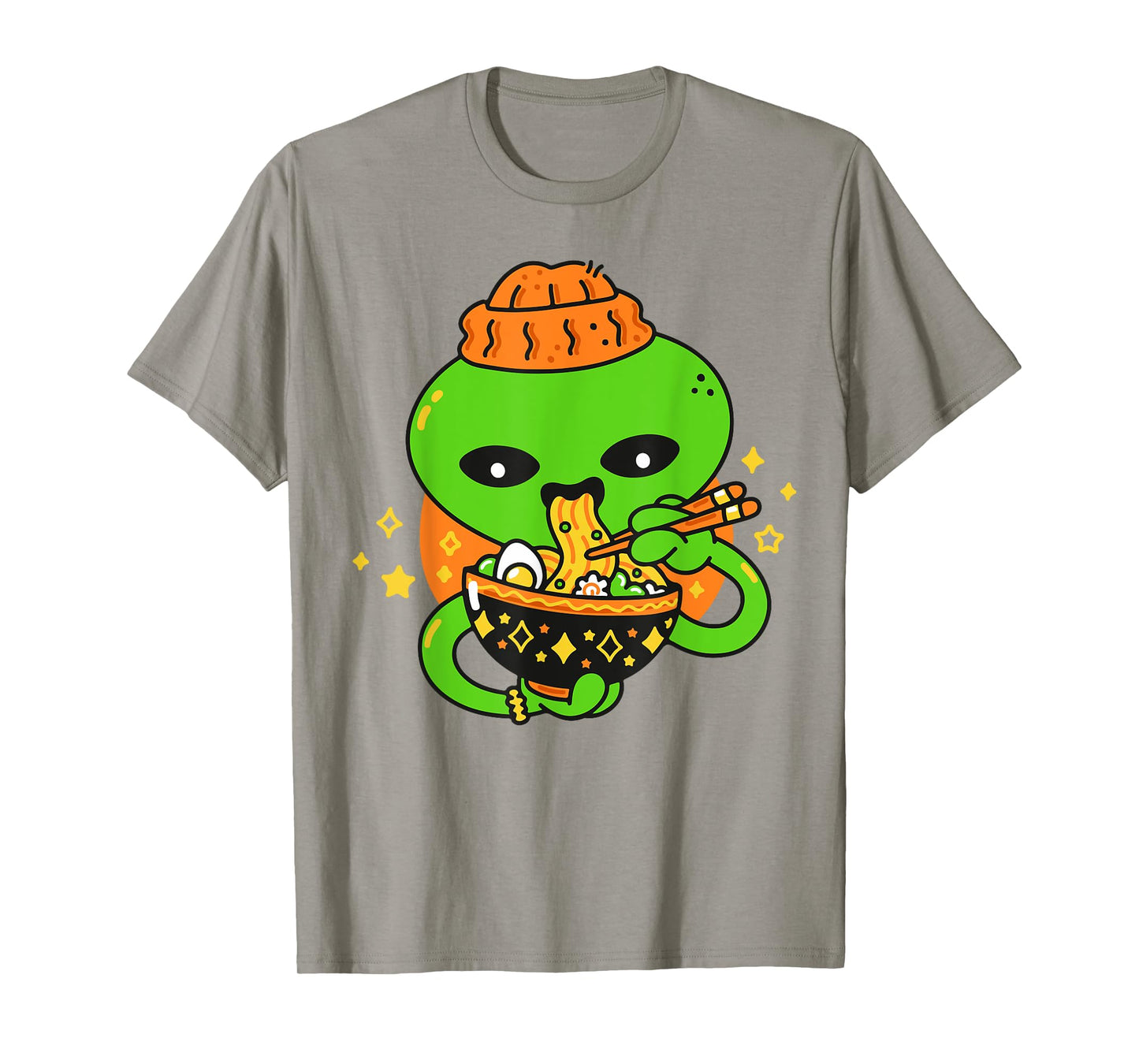 Kawaii Alien Eating Ramen Baby Boy Toddler Cute Funny Noodle T-Shirt