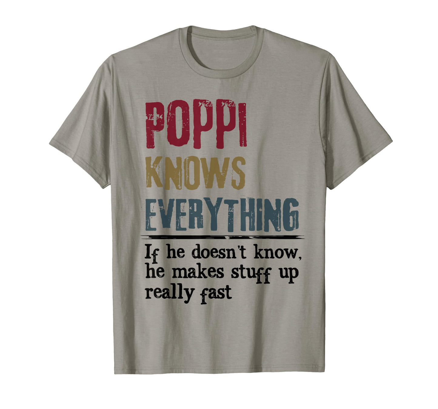 Vintage Poppi Knows Everything Funny Matching Family Group T-Shirt