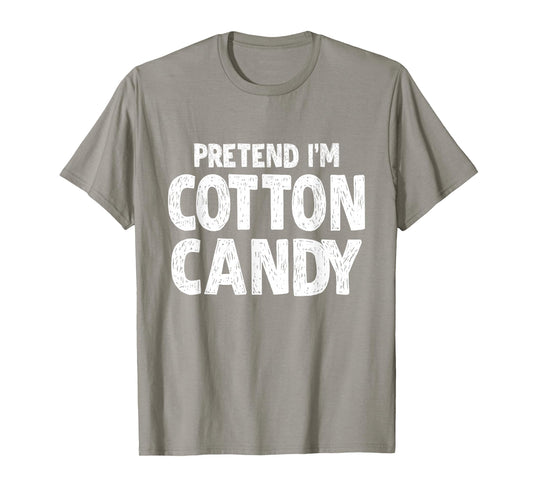 Pretend I'm Cotton Candy Easy Halloween Costume Blue T-Shirt