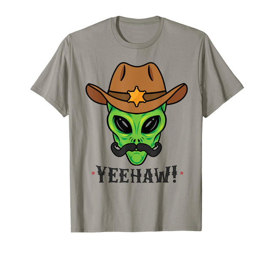 Space Yeehaw Alien Cowboy Halloween Alien Western T-Shirt