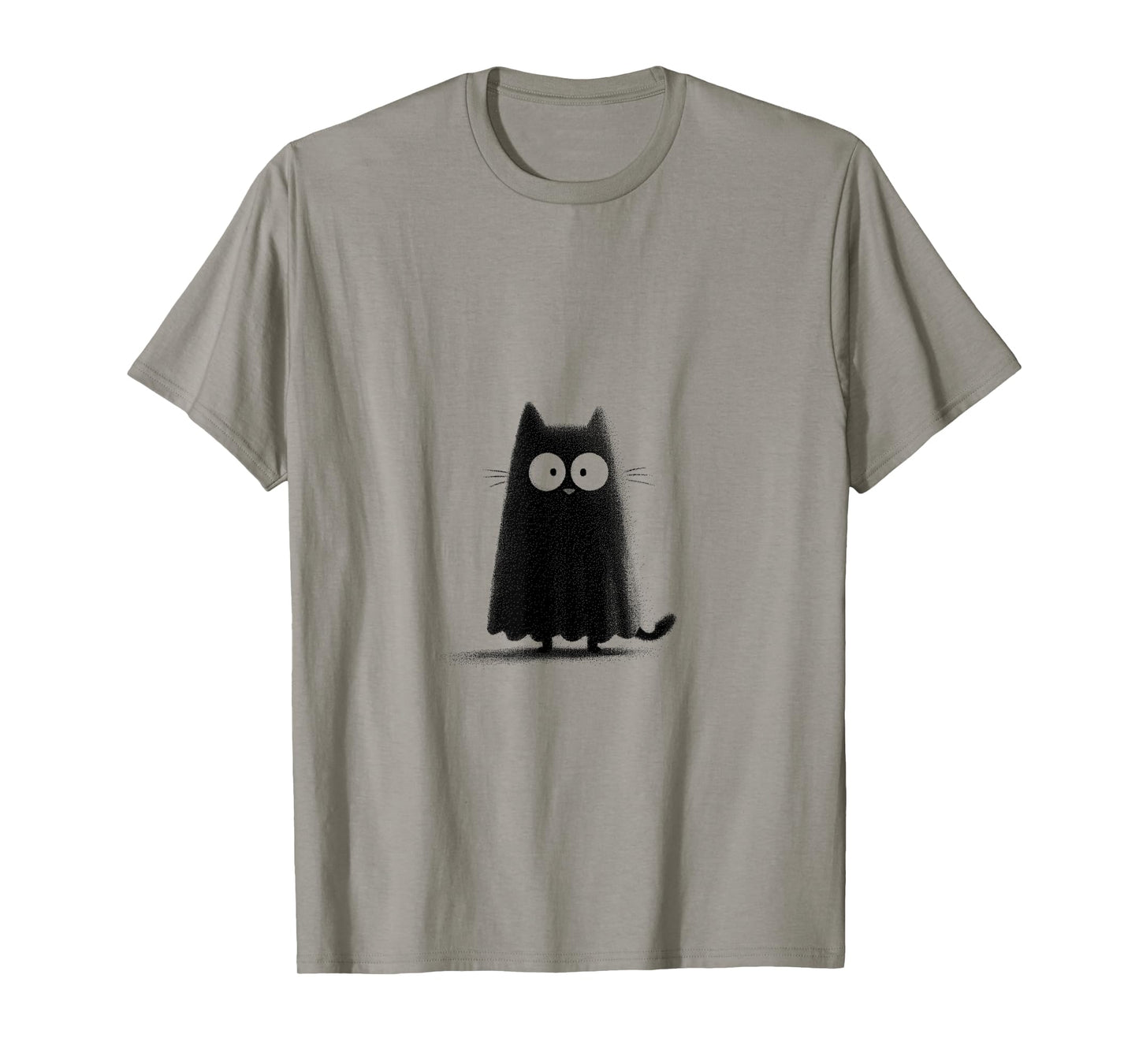 Goth Cat Ghost Halloween Cute Spooky Art T-Shirt