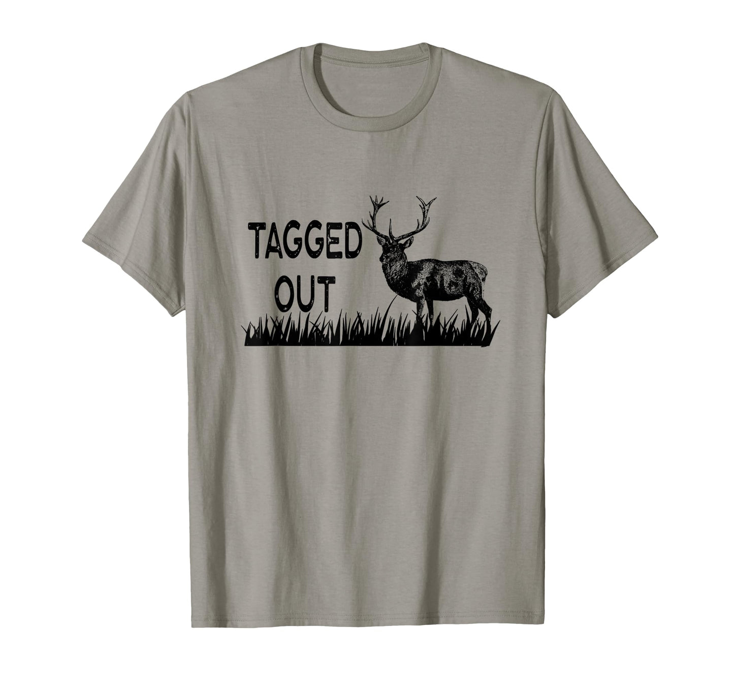 Tagged Out Vintage Graphic Hunter Hunt Elk Deer Antler Rack T-Shirt