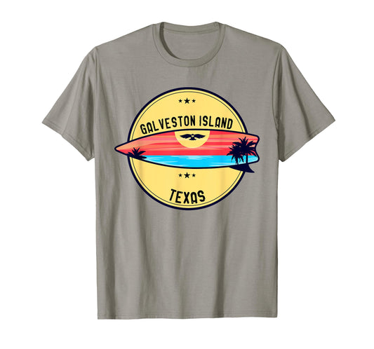 Retro Galveston Island Beach Texas Beach Surfing T-Shirt