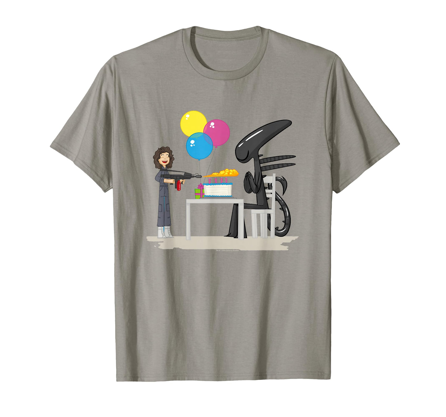Aliens Happy Birthday Xen Cute Animated Big Chest Logo T-Shirt