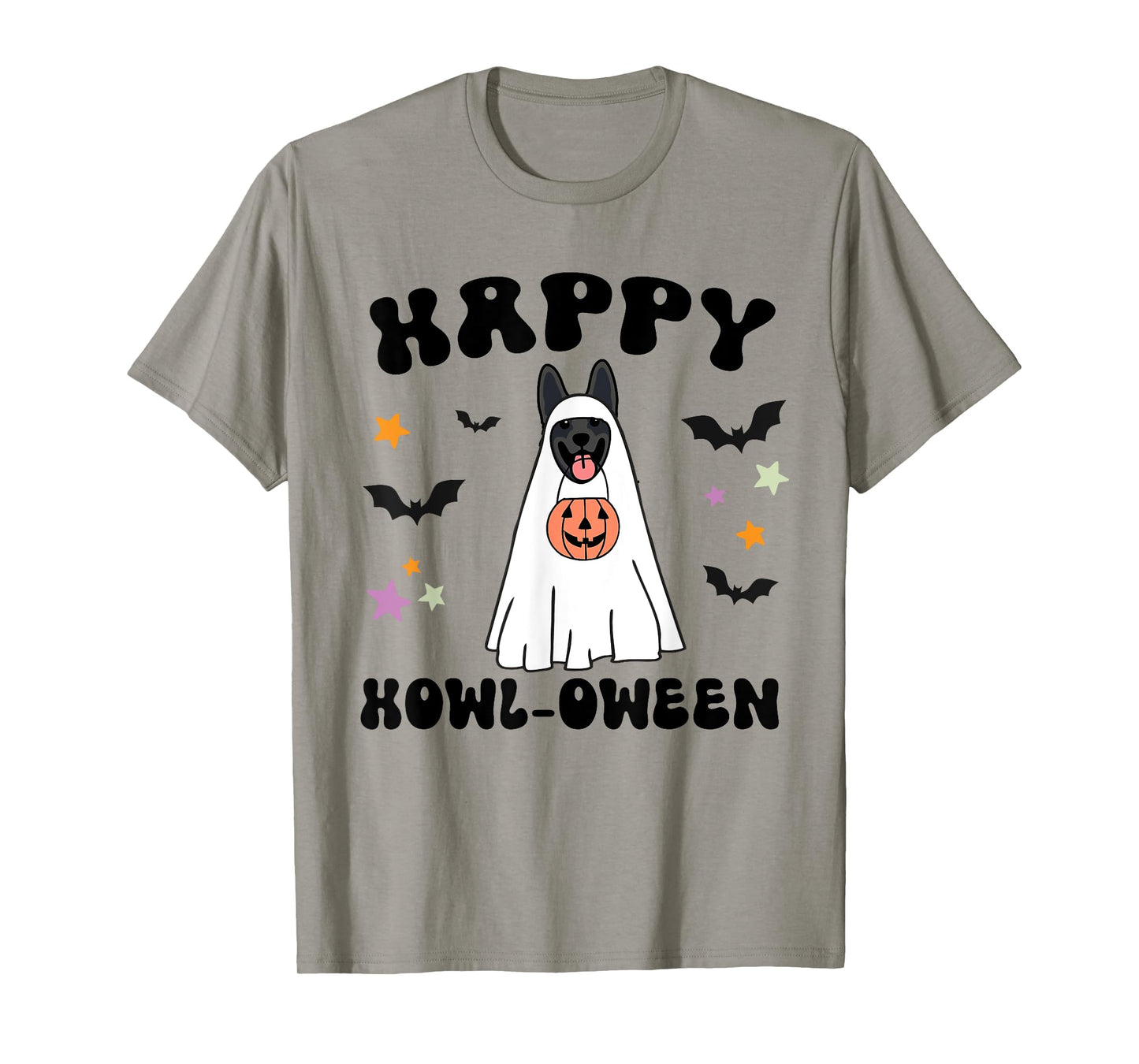Black German Shepherd Boo Ghost Dog Happy Halloween Costume T-Shirt