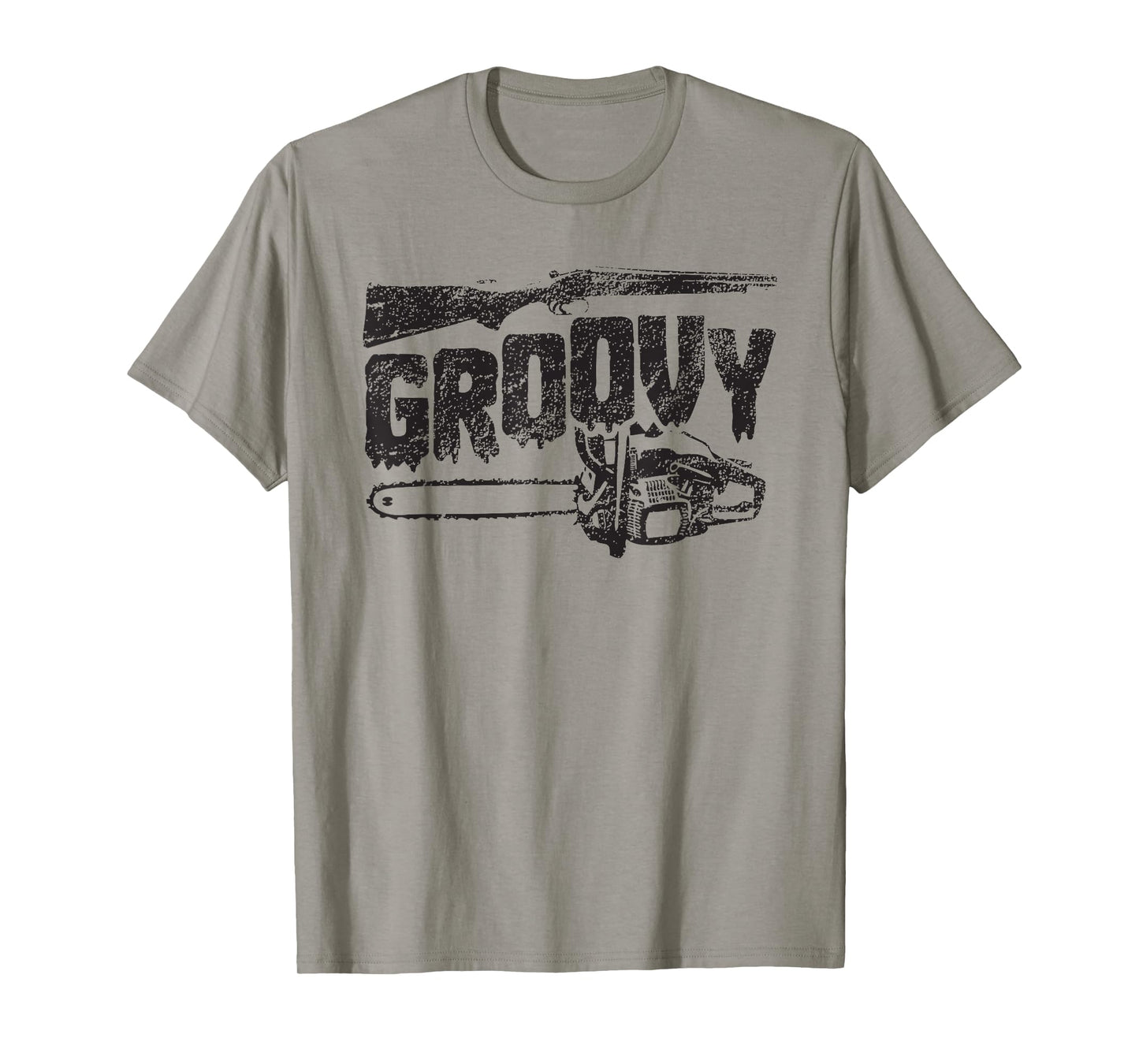 Groovy chainsaw evil horror halloween zombie darkness ash T-Shirt