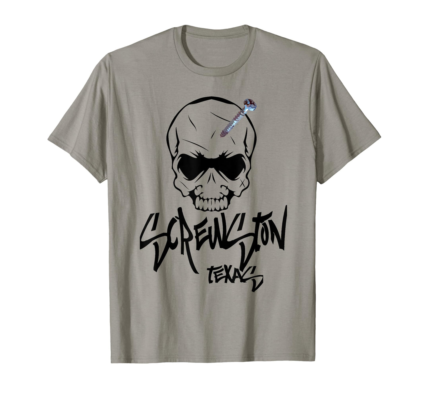 Screwston Texas | Screwhead Skeleton Skull T-Shirt