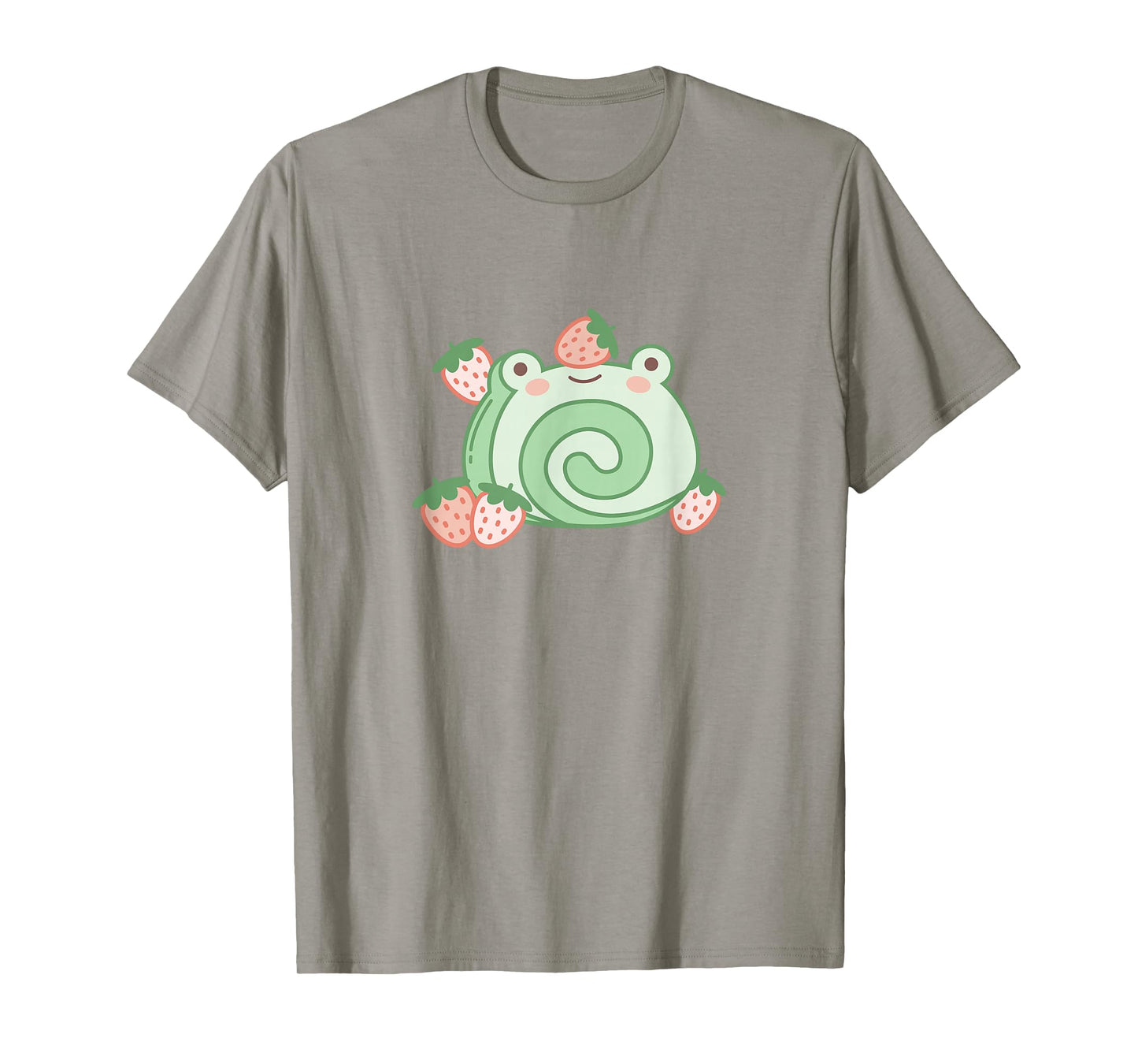 Cute Frog Strawberry Cake Kawaii Aesthetic Pink T-Shirt