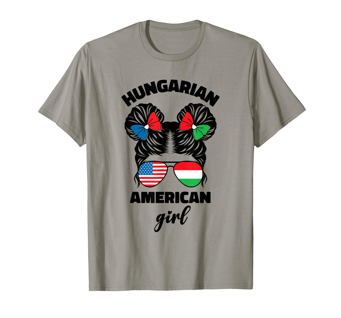 Half Hungarian And American Hungary Flag Magyar Kids Girl T-Shirt