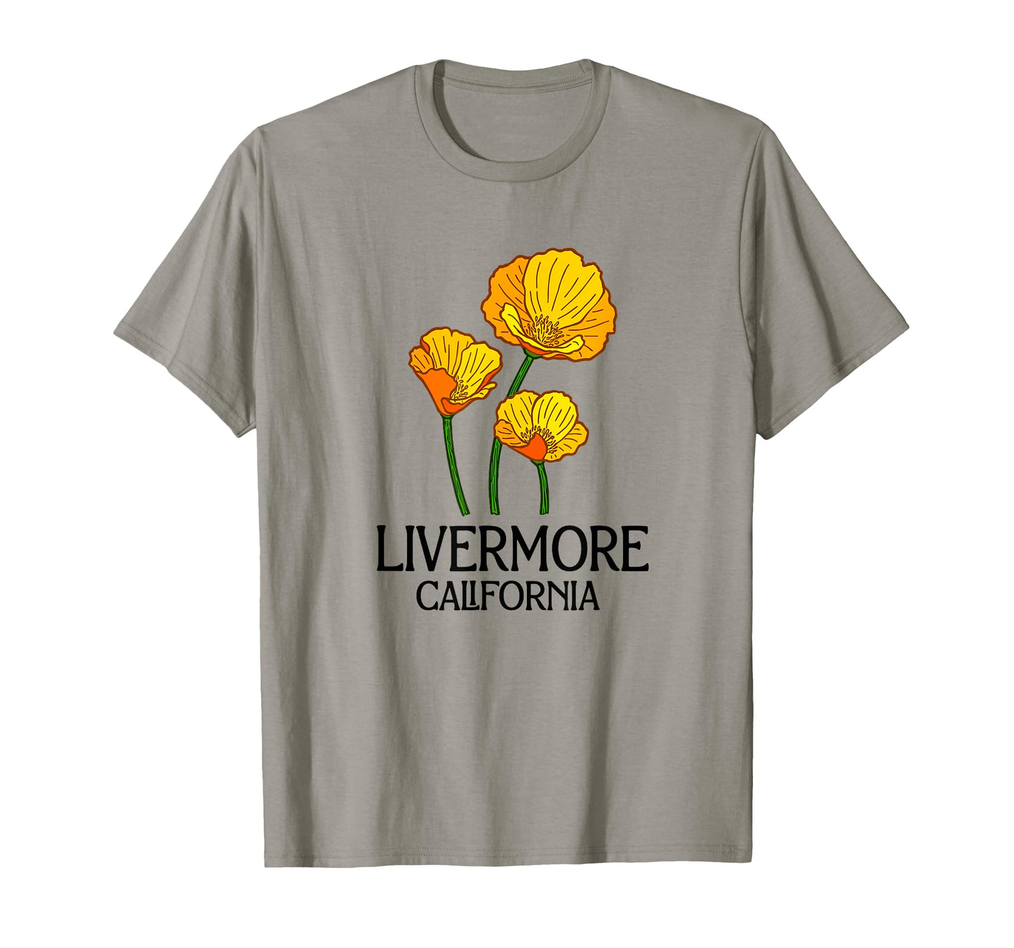 Livermore California CA Poppy Flower State City Vintage T-Shirt