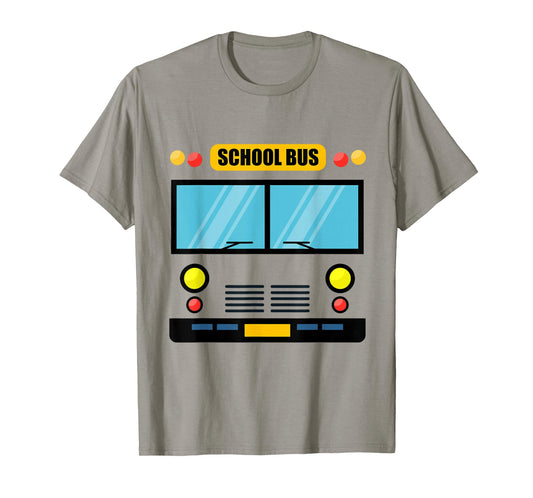 School Bus Costume Cool Easy Vehicle Halloween T-Shirt