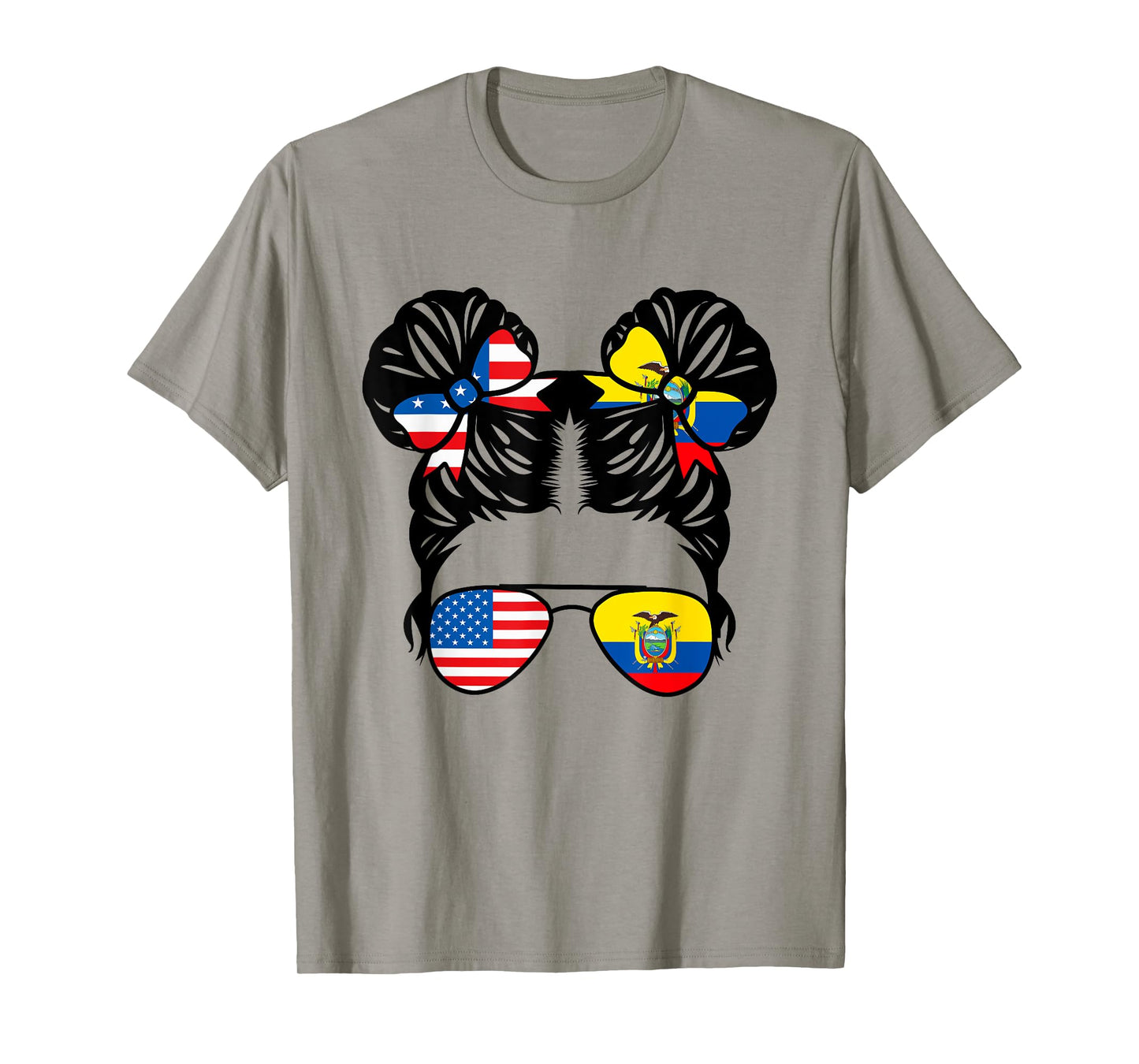 Half American Half Ecuadorian Girl USA Ecuador Flag Patriot T-Shirt