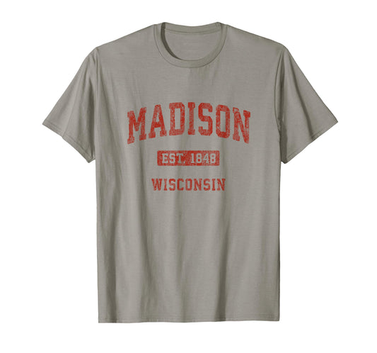 Madison Wisconsin WI Vintage Athletic Sports Design T-Shirt