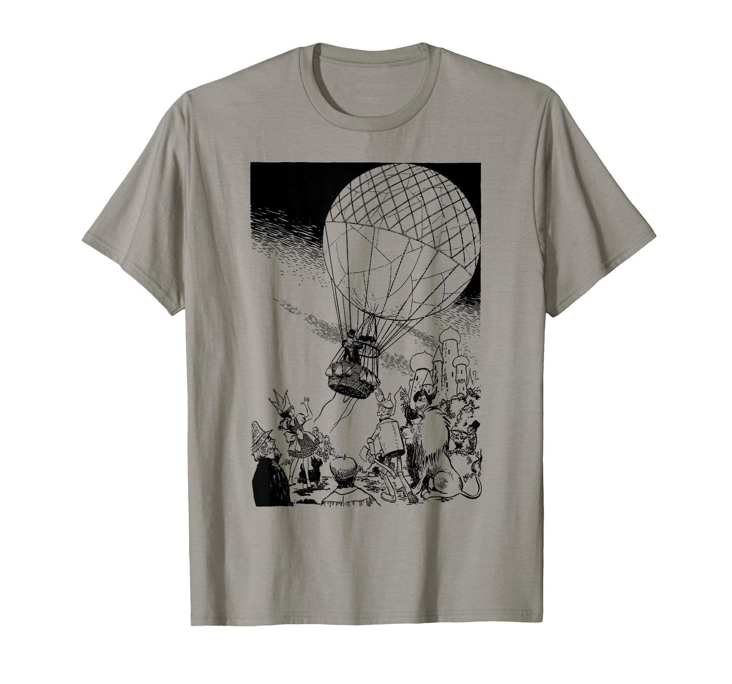 Vintage Wizard of OZ Wizard TShirt Art Retro Hot Air Balloon T-Shirt