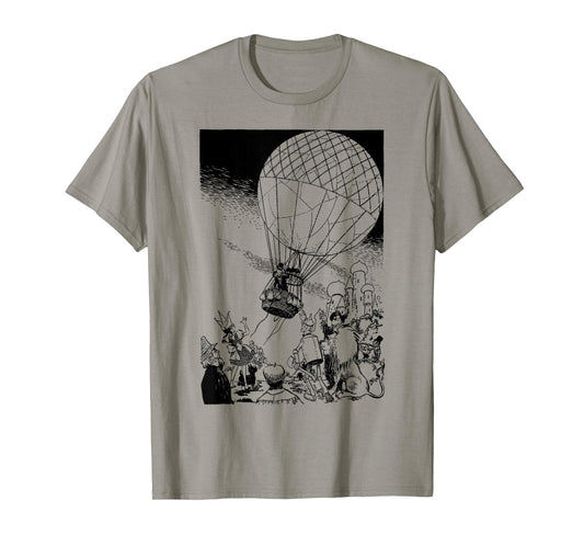 Vintage Wizard of OZ Wizard TShirt Art Retro Hot Air Balloon T-Shirt
