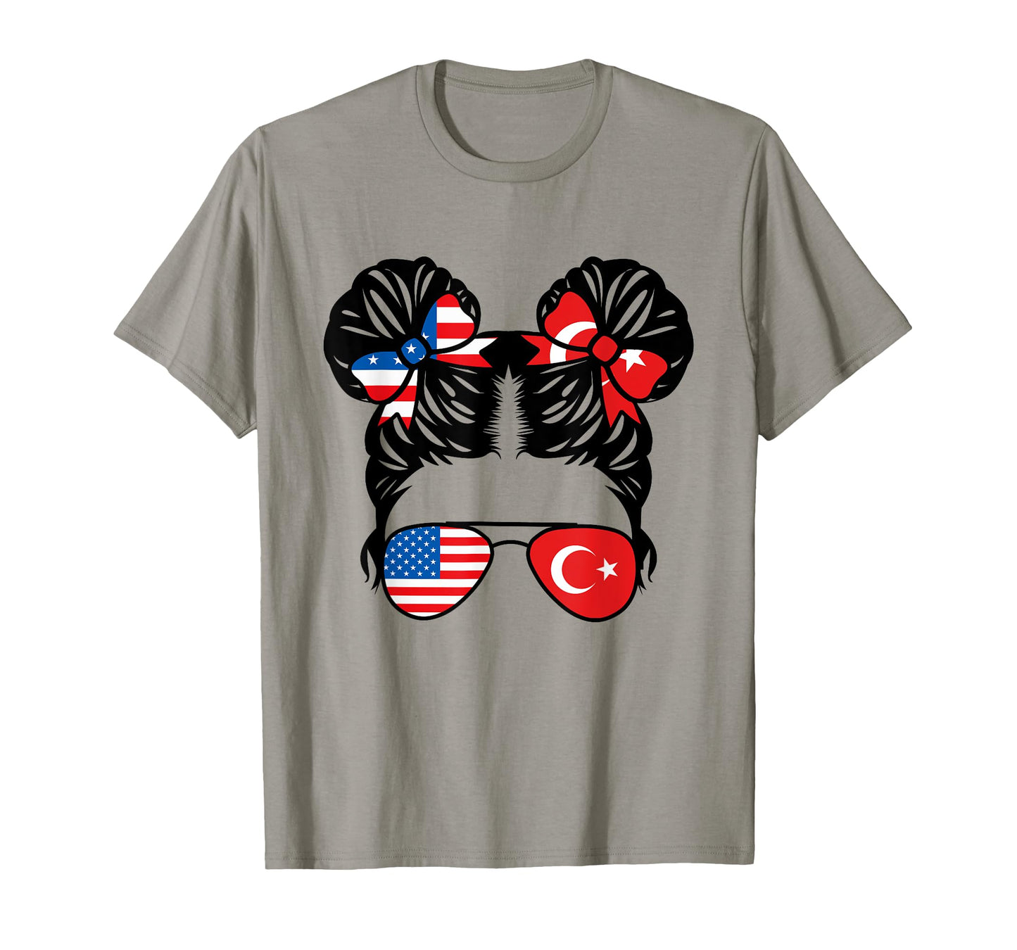 Half American Half Turkish Girl USA Turkey Flag Patriot T-Shirt