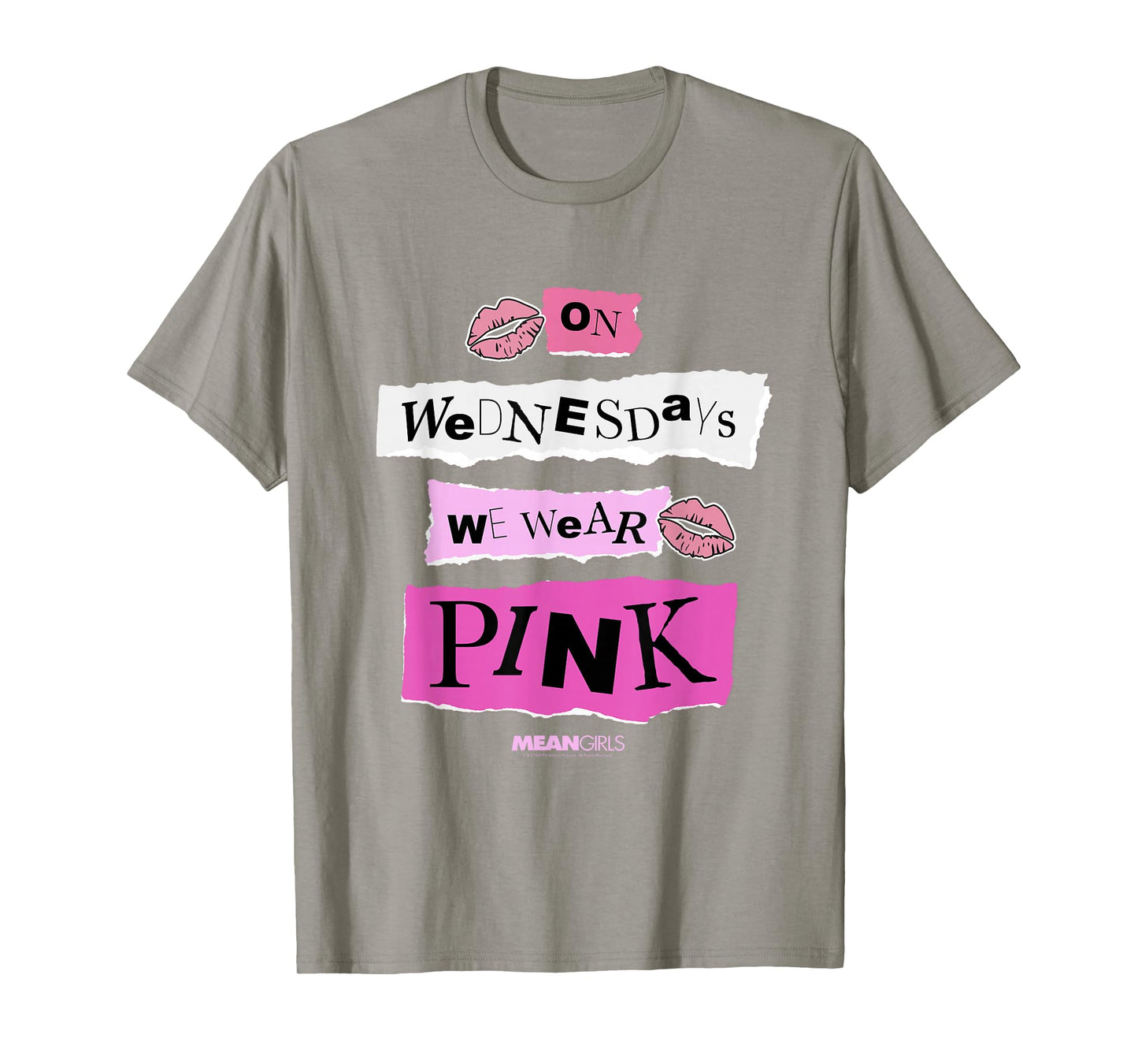 Mean Girls On Wednesdays We Wear Pink Cutout Collage Movie T-Shirt