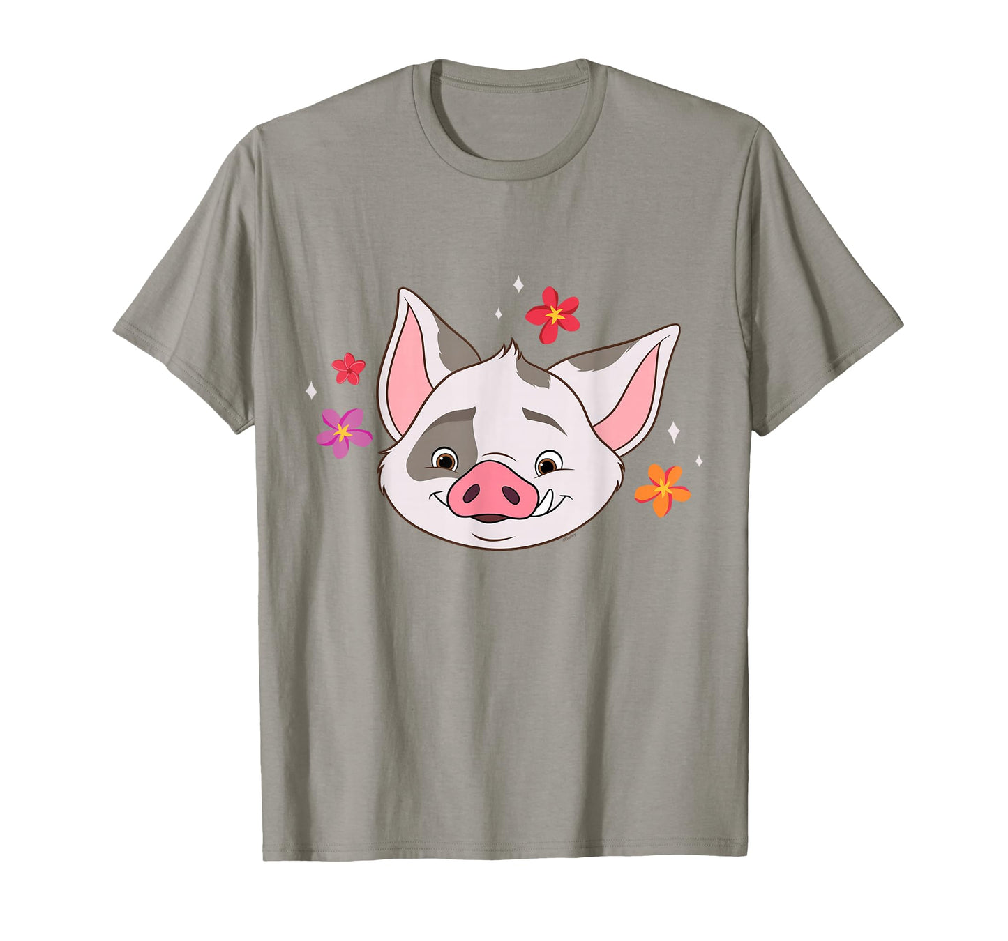 Disney Moana 2 Big Face Pua Tropical Flowers Cute Costume T-Shirt