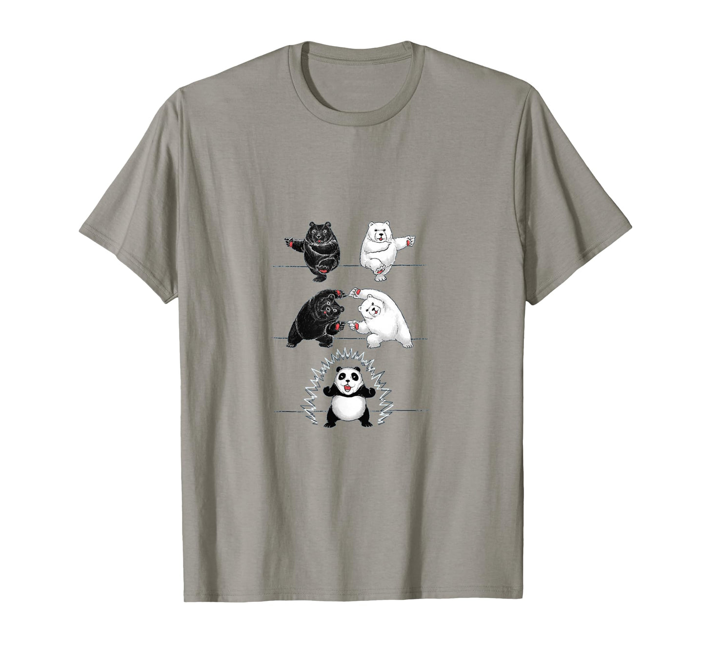 Panda Bear Giant Panda Fusion Dance Polar White Back Merge T-Shirt
