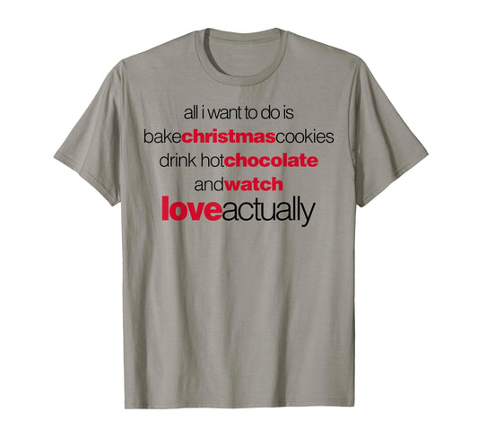 Love Actually Drink Hot Chocolate Movie Font Text T-Shirt