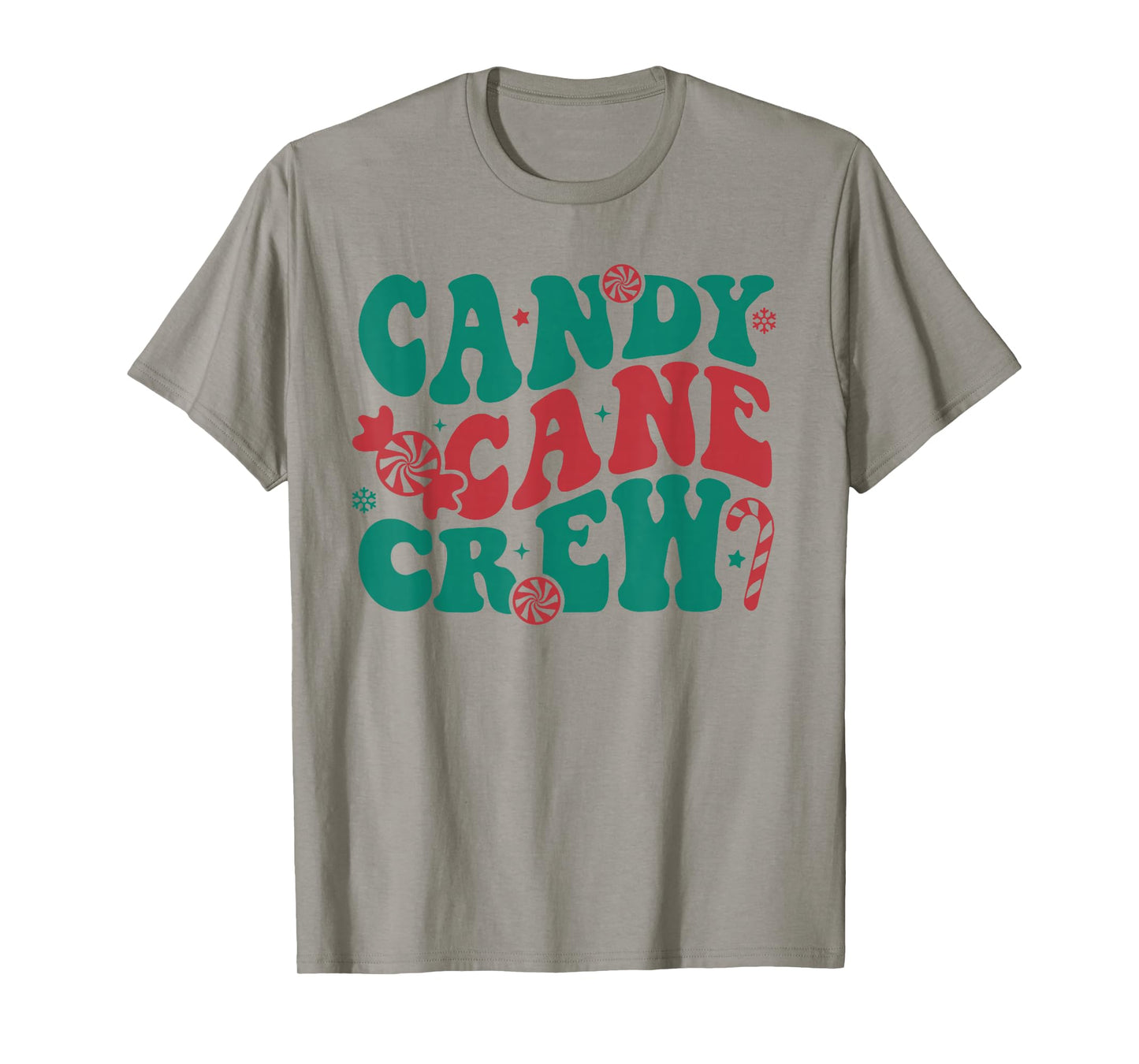 Groovy Candy Cane Crew Matching Family Group Squad Christmas T-Shirt