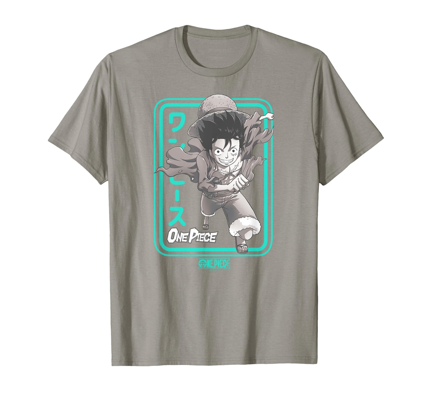 One Piece Anime Aqua Frame Running Luffy T-Shirt