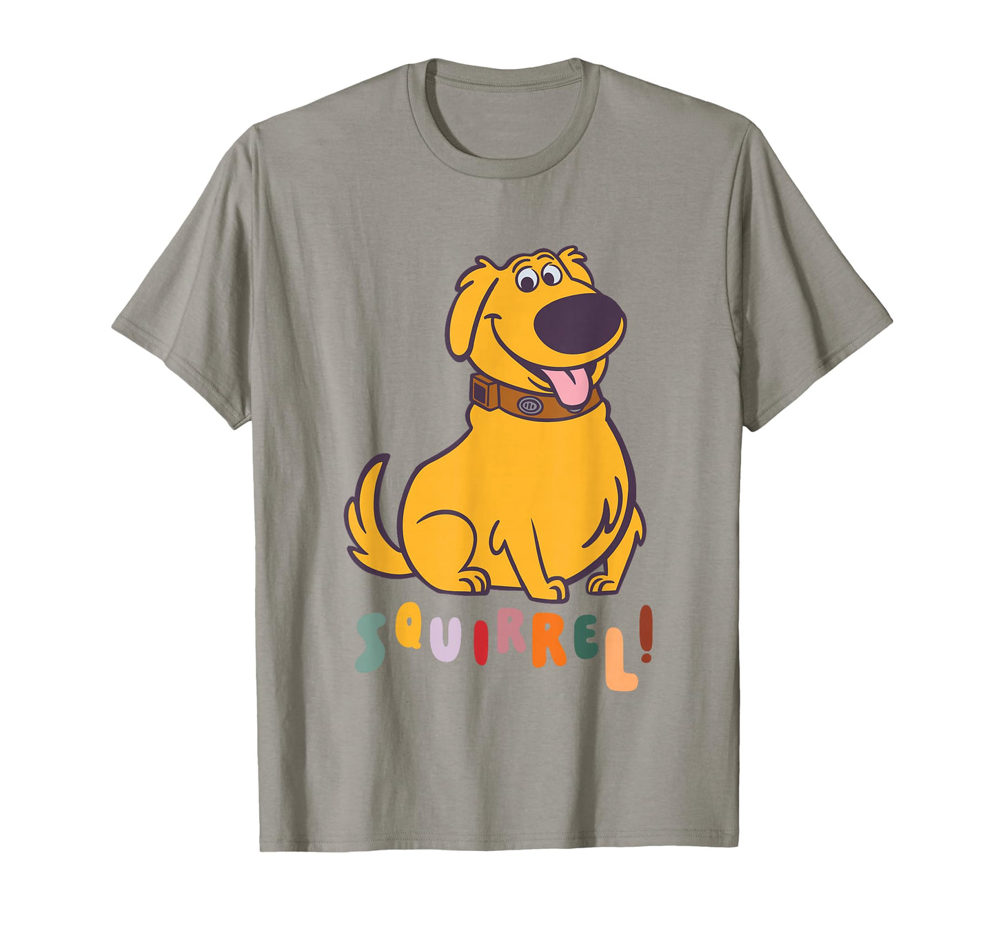 Disney Pixar Up Cute Dug Hunting Squirrel Big Chest Logo T-Shirt