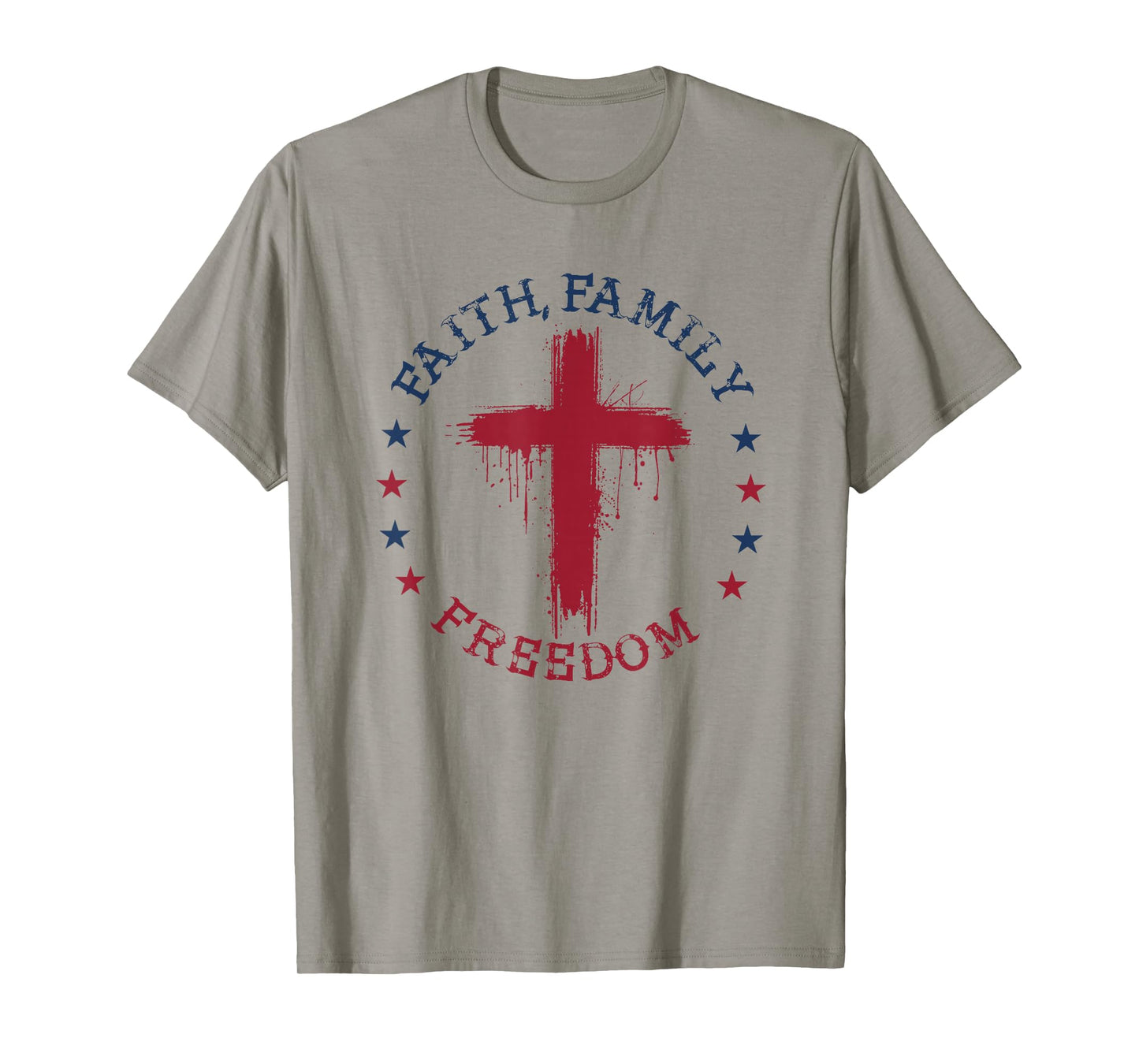 Faith Family Freedom American Flag Patriot USA Christian T-Shirt