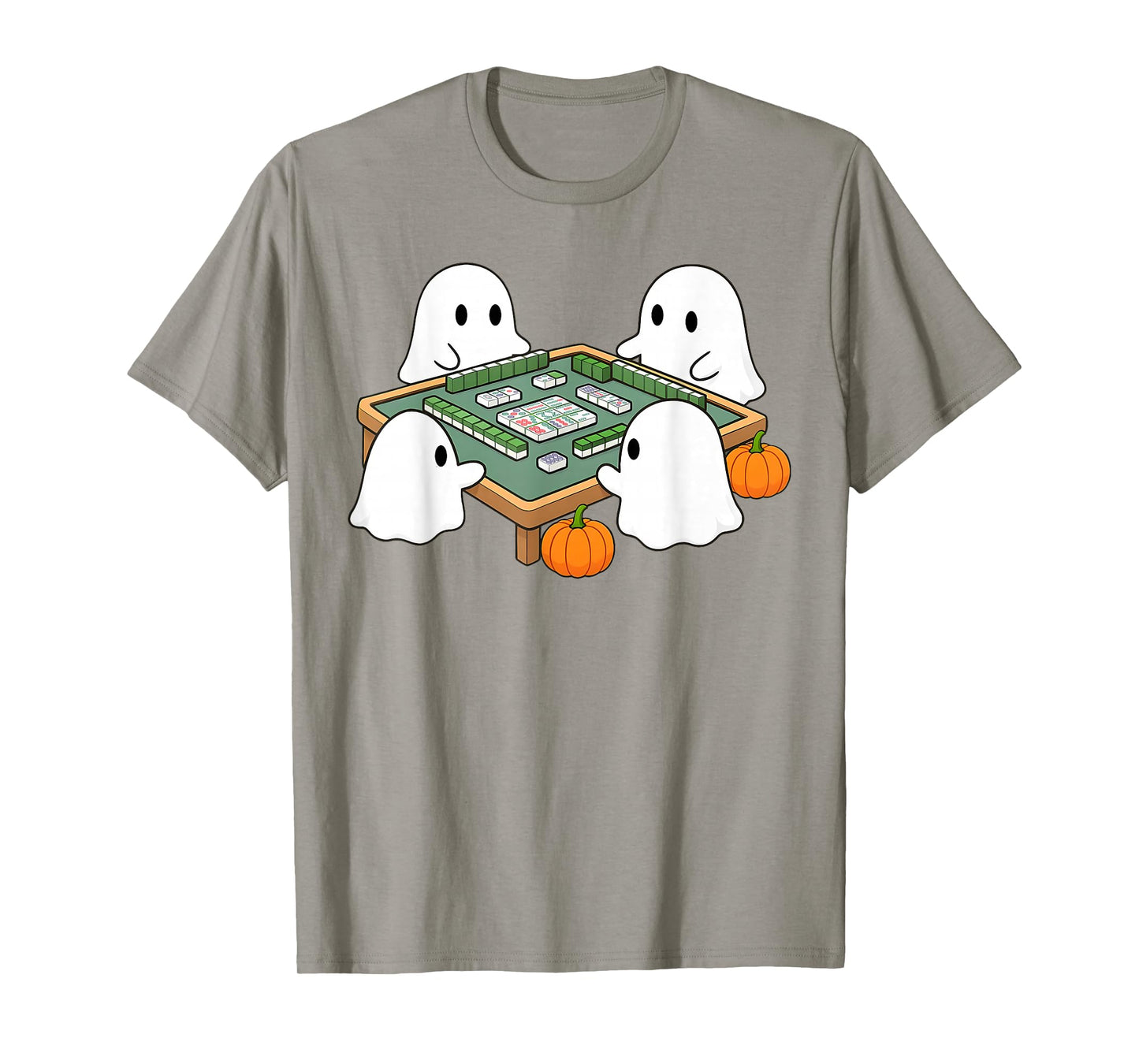 Halloween Ghost Playing Mahjong Spooky Mahjong Funny Costume T-Shirt