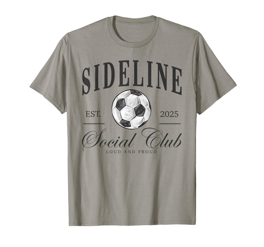Women Sideline Social Club Soccer Mom Game Day Mothers Day T-Shirt