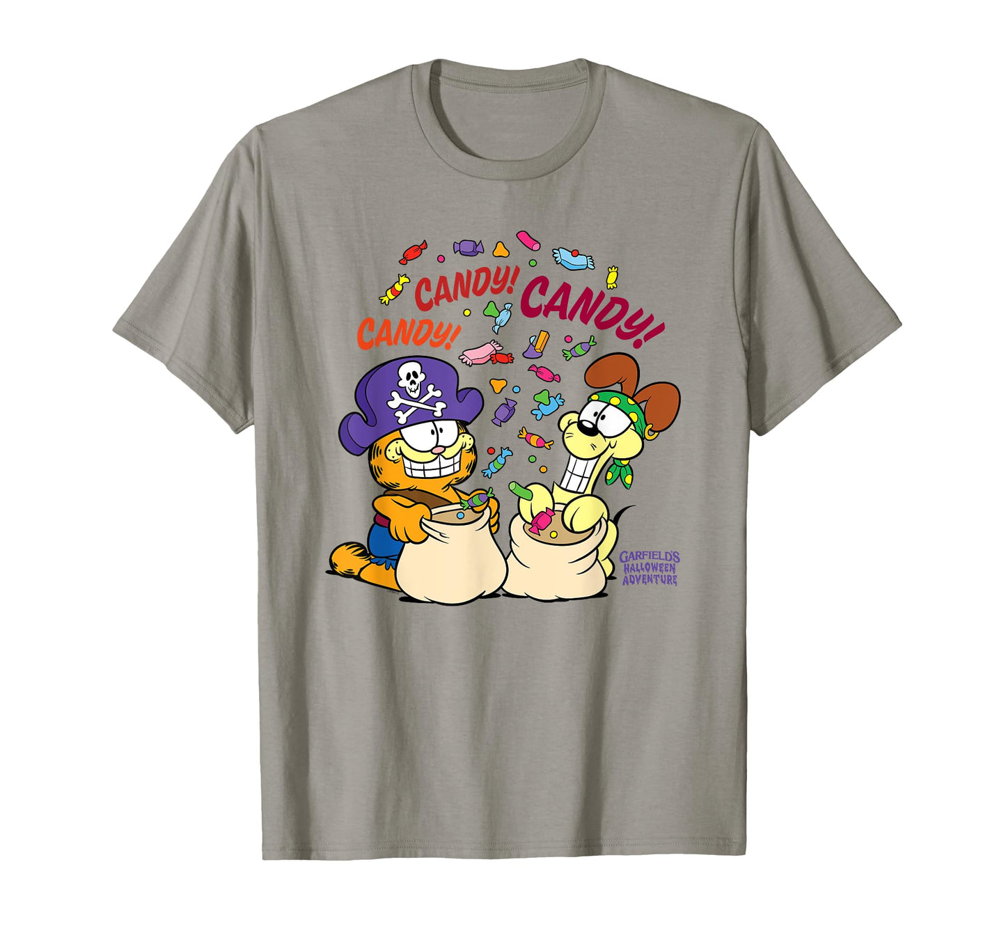 Garfield Candy! Candy! Candy! Halloween Cartoon Cat T-Shirt