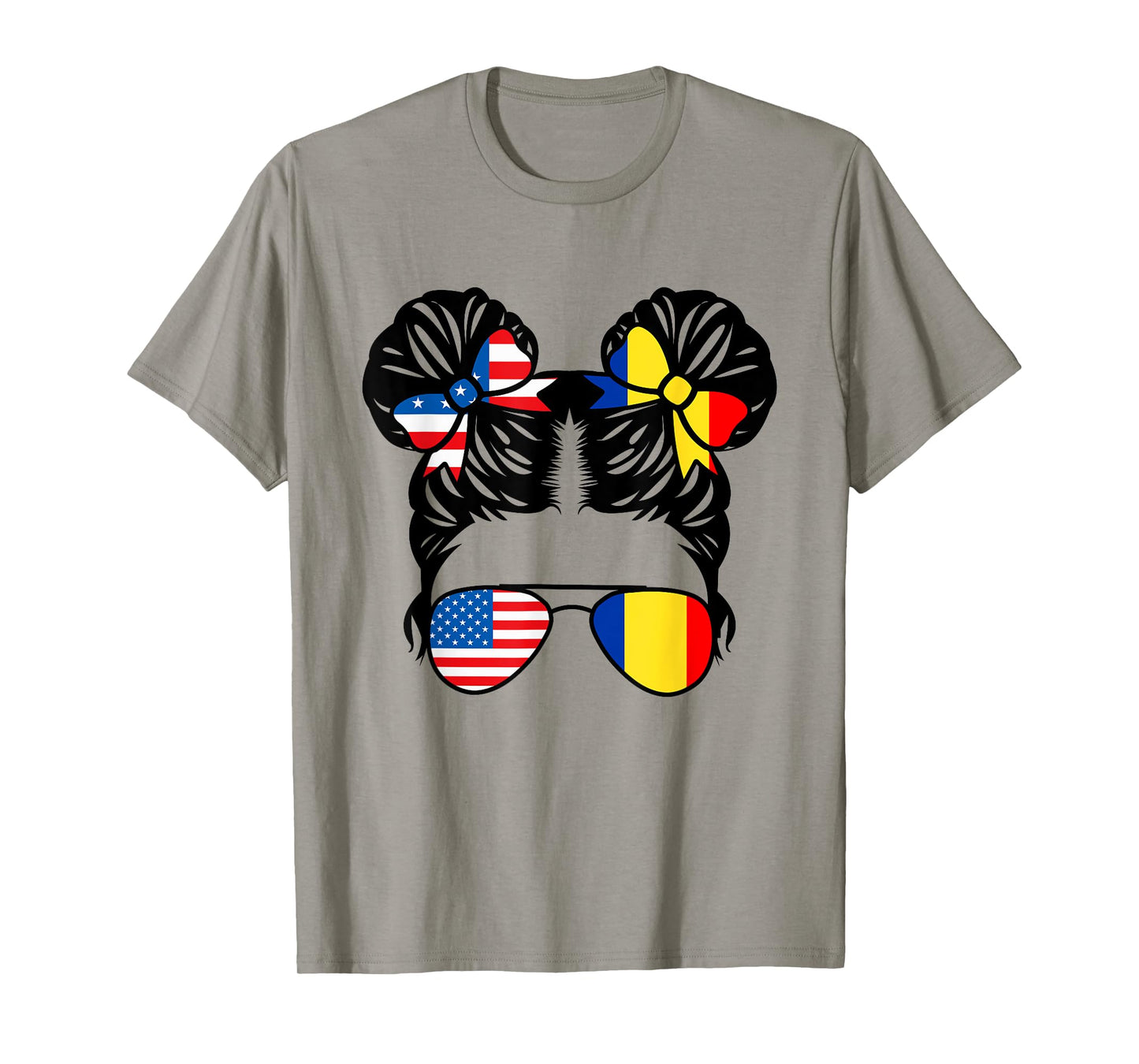Half American Half Romanian Girl USA Romania Flag Patriot T-Shirt