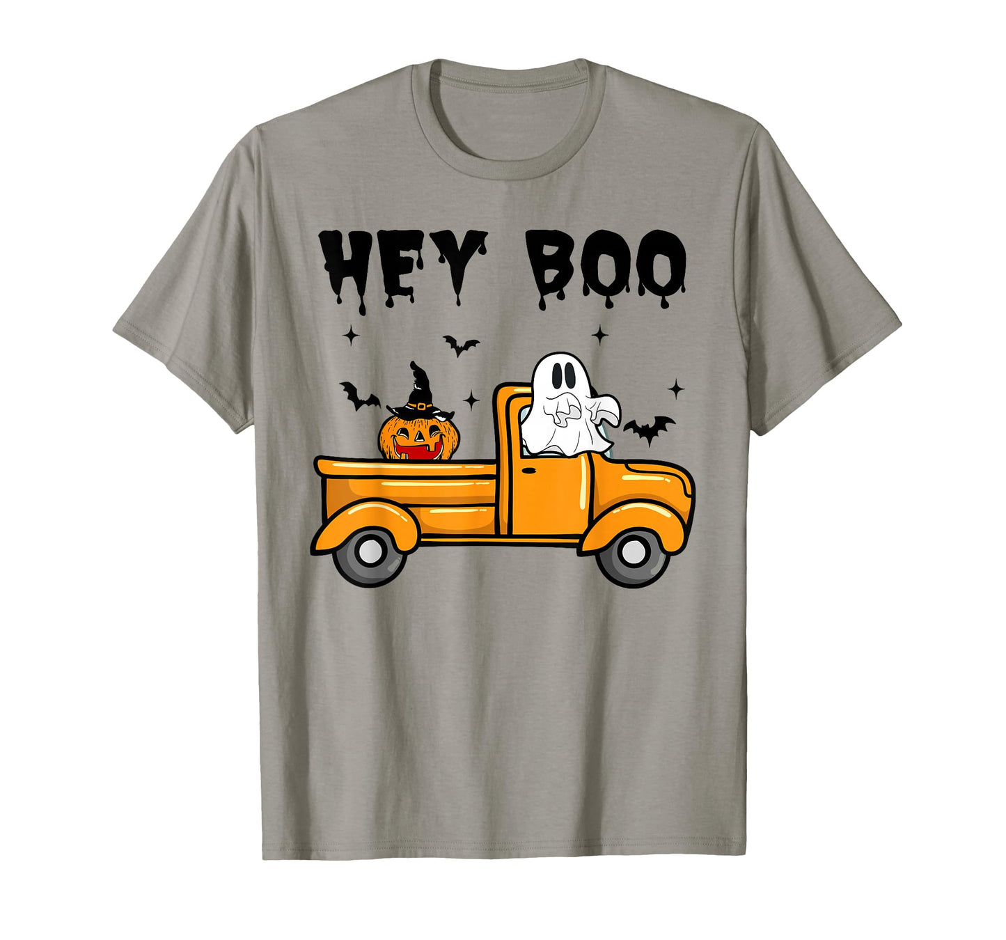 Toddler Hey Boo Cute Ghost Halloween Monster Truck Funny Boy T-Shirt