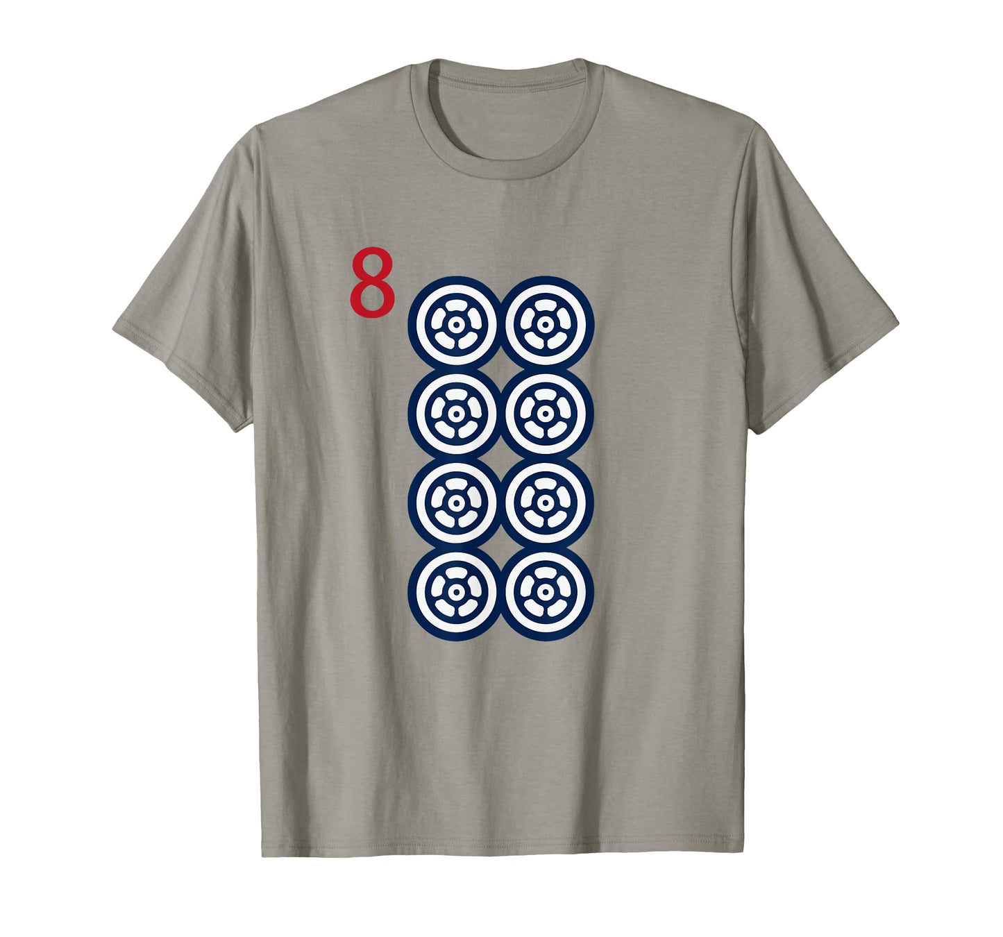 Chinese Mah Jong Dots Pinzu Eight Tile Mahjong Costume T-Shirt
