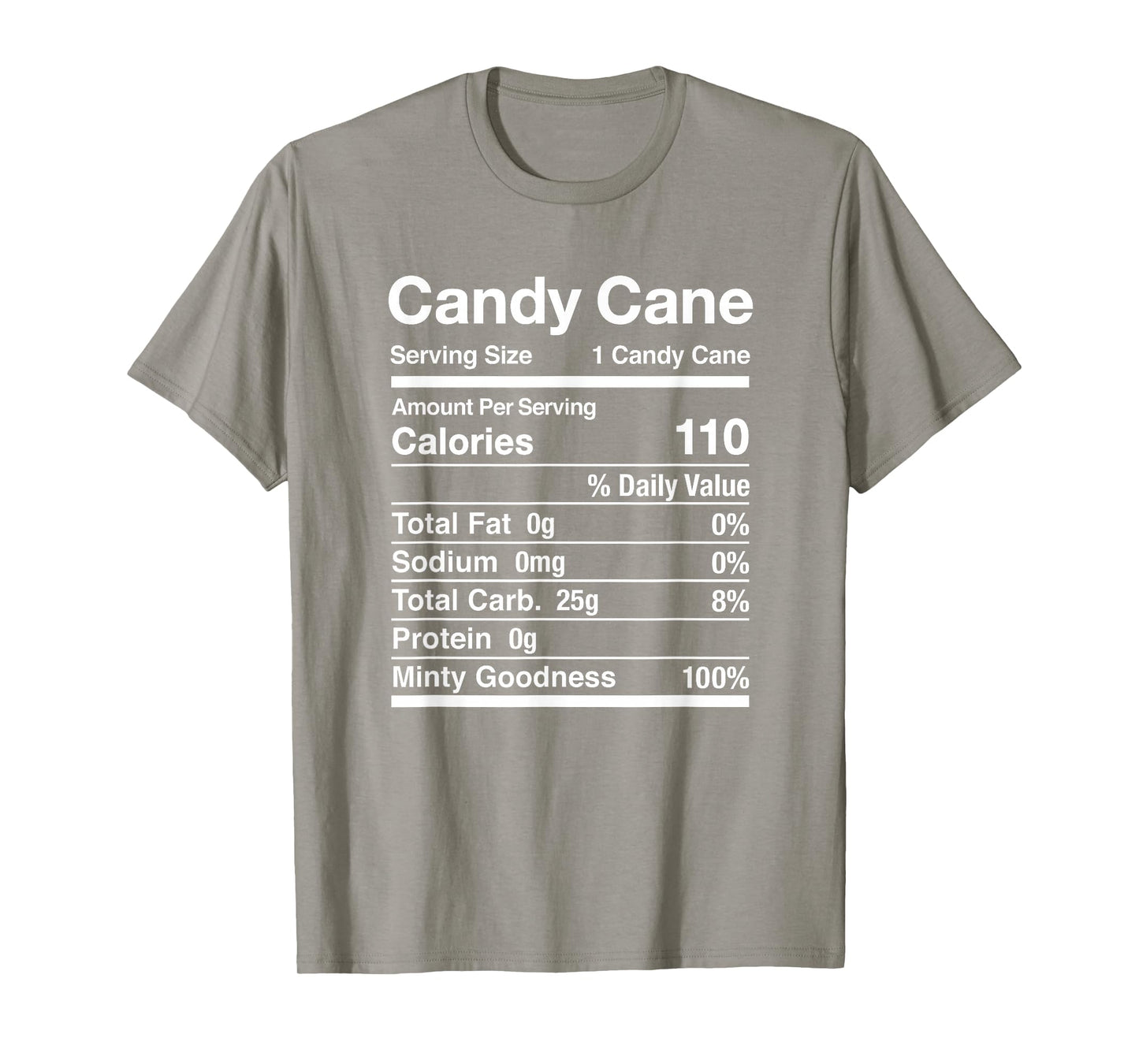 Candy Cane Nutrition Facts Christmas Matching T-Shirt