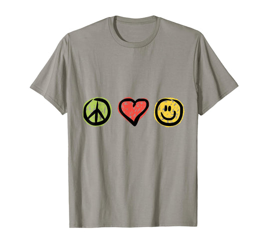 Peace Love Happiness Positive Message Symbols T-Shirt T-Shirt