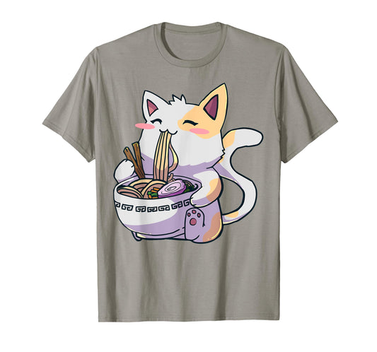 Ramen Cat Kawaii Anime Tee Japanese Gift T-Shirt